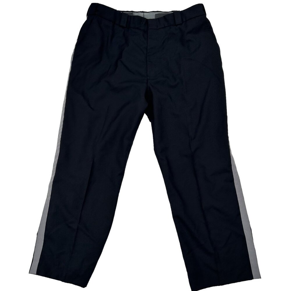 Bauer Dark Navy Poly Wool Blend Heavy Duty Work Pants Mens Size 42 Reg #8560T